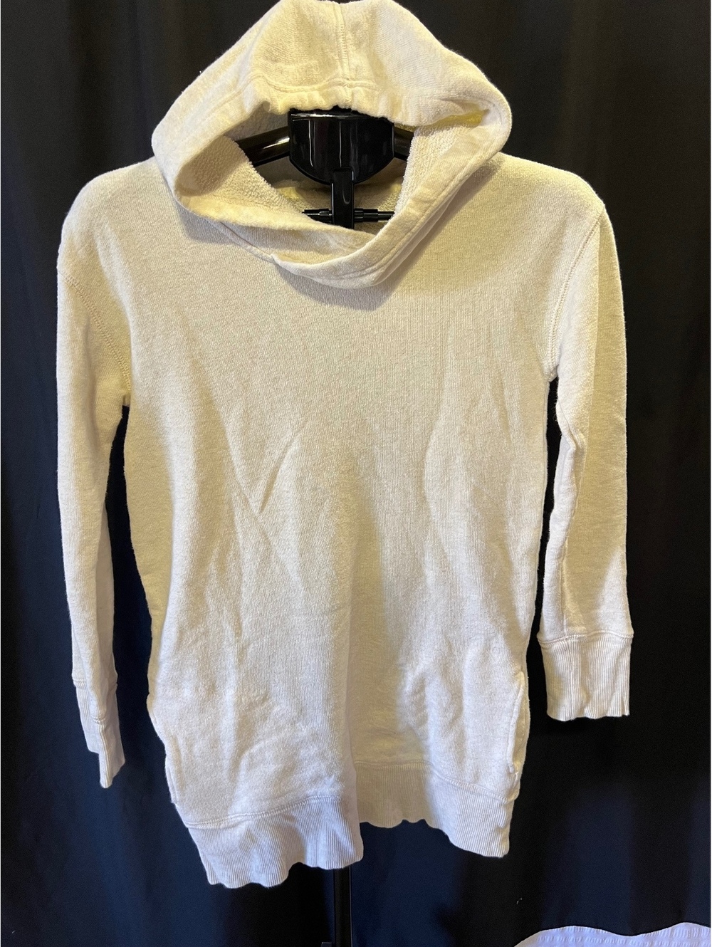 Aerie Cream Hooded Tunic Pullover Sweatshirt Long Sleeve Size S